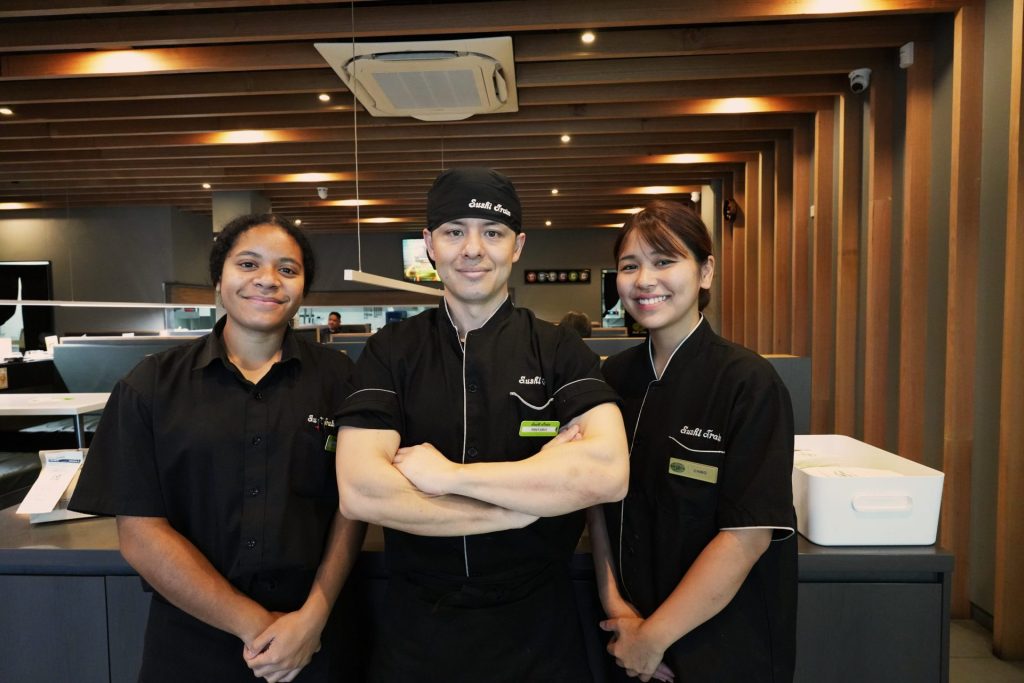 Staff training at Sushi Train training facility